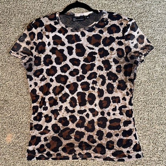 New York & Company Tops - New York & Company Animal print Sheer Shirt